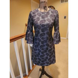 EUC Calvin Klein Dress, Gray Floral, Size 6